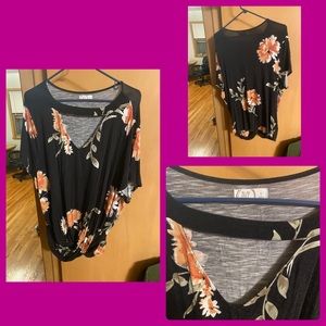 Front Twist Floral Shirt